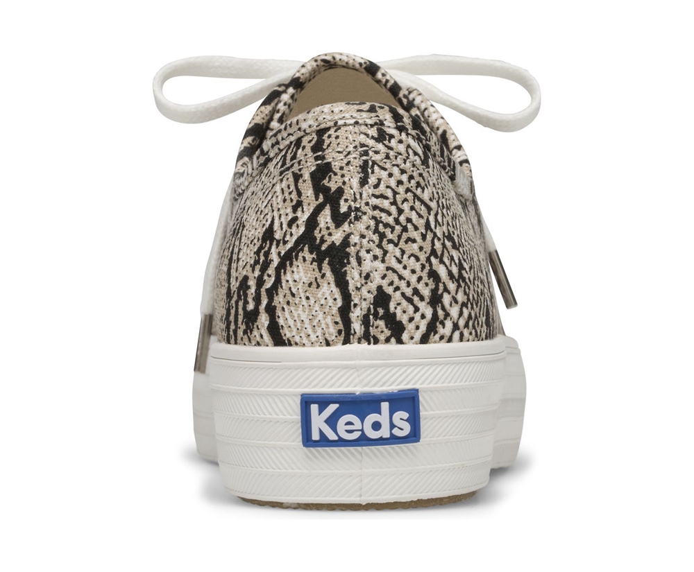 Basket Keds Femme Blanche/Noir - Triple Kick Snake - 701-NLTIMA